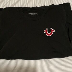True Religion Black Tee with Red Emblem